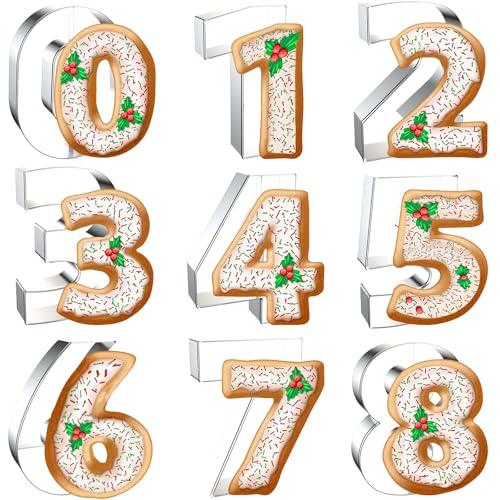 4 Inch Number Cookie Cutter Set - 9 Pcs Extra Large Xzhloym Cookie Cutters Shapes - Stainless Steel