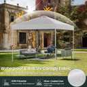 Shades 10x10 Pop Up Canopy with One Push Setup, Heavy Duty Beach Tent with Wheels for Easy Moving, Sun Shelter for Parties, Events, Outdoor Gazebo with 420D Coated Waterproof White Fabric