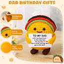 2 x JoycuFF Dad Birthday Gift from Daughter Son Wife Handmade Crochet Mini Taco Birthday Gifts for Dad Funny Gift Emotional Inspirational Taco Support Decor