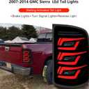Daikokuya Sequential Full Led tail lights for 2007-2013 GMC Sierra 1500 2500HD 3500HD (Not for Silverado) Starting Animated Rear Light Assembly, Dynamic Turn Signal,Brake Light,Reverse Light Smoked