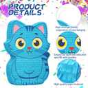 Crtiin Kpop Piñata Kpop Music Party Decorations Blue Cat Piñata with Bat Blindfold for Fan Meeting Anime Theme Birthday Party Decorations Outdoor Activity 16.5'' x 12.6'' x 3.1''(K Pop)