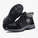Qiucdzi Mens Winter Snow Boots Warm Fur Lined Anti-Slip Ankle Booties Outdoor Walking Shoes Non-Slip Trekking Shoes, Size 38