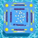 32 x 32 Inch Floating Mahjong Table for Pool, Premium EVA Mat with Tile Grooves & Cup Holders, Floating Mahjong Set, Multi-Game Pool Float Table for Summer Pool Party