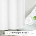 Amazer Long Shower Curtain Liner Washable 72x80 Inches, White Shower Liner Fabric with 2 Bottom Stones, Waterproof 2-in-1 Shower Curtain and Liner, 12 Grommet Holes, 120 GSM, White
