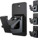 3M Adhesive No Drill Curtain Rod Brackets - Heavy Duty 30LB Holders for Bathroom Bedroom Kitchen, Universal Damage-Free Window Rod Hooks with Nail-Free Installation (1 Pack, Black)