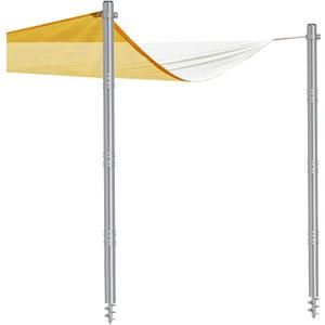Shade Sail Poles 12 FT, Heavy Duty Sun Sail Poles for Sun Shades Outdoor, with Adjustable D-Clamps, 2.36" Diameter Screw-in Shade Sail Pole Kit for Outdoor, Garden, Backyard, 2 Packs