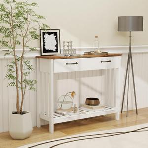 TaoHFE Farmhouse Narrow Console Table Modern Wooden,Living Room Tables Narrow Side Tables for Entryway,Entry Table with Storage Hallway SideTable with Drawers