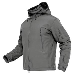 MAGCOMSEN Ski Jacket for Men Fleece Lined Windproof Warm Winter Coats Soft Shell Tactical Jacket Outdoor Grey L (Gray, L)