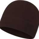 Warm Fleece Beanie Soft Skull Cap Lightweight Watch Caps Winter Hat for Men and Women (Brown)