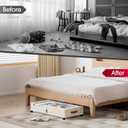 Yecaye Under Bed Storage with Wheels 2Pack, 70L Larger Capacity Under Bed Storage Containers, Underbed Shoe Storage Organizer, Rolling Under Bed Metal Drawers for Clothes, Blankets(35.5 x 17 x 6.7in)