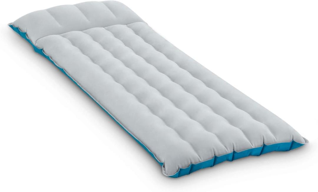 Intex 67997E Camping Sleeping Air Mattress 26.5" x 72.5": Durable Outdoor Use  2-PLY Laminate  Velvety Surface  Unique Construction  300lb Weight Capacity