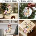 Rainbow Unicorn Ornament 2025, Birthday, for Kids, Teen Girls, Wooden Ornaments for Christmas Decorations, Animal Lovers Gift Ideas, Unicorn Gifts for Women Friends