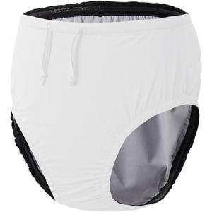 EEOST Adult Reusable Swim Diapers Special Needs Swimwear for Incontinence Cloth Diaper Covers Waterproof, Leakproof, Unisex (White, S)