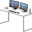 SHW Mission 55-Inch Home Office Computer Desk, White