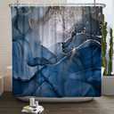 Baocicco Navy Blue Marble Shower Curtain Gold Line Cracks Drape Modern Abstract Luxury Texture Curtains Decorative for Bathroom Waterproof Fabric with Hooks 72x84 Inches Navy Blue a