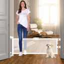 14" H Short Dog Gate Pet Gates Puppy Gate 59" Wide Step Over Pet Fence, Mesh Retractable Indoor Outdoor Expands Up to 59 Inches Small Dog Gates for Doorways Stairs