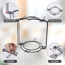 Tea Cups Holder,Black Metal Coffee Cup Tea Cups Rack,Foldable Organizer for Coffee Cup Spoon and Saucers