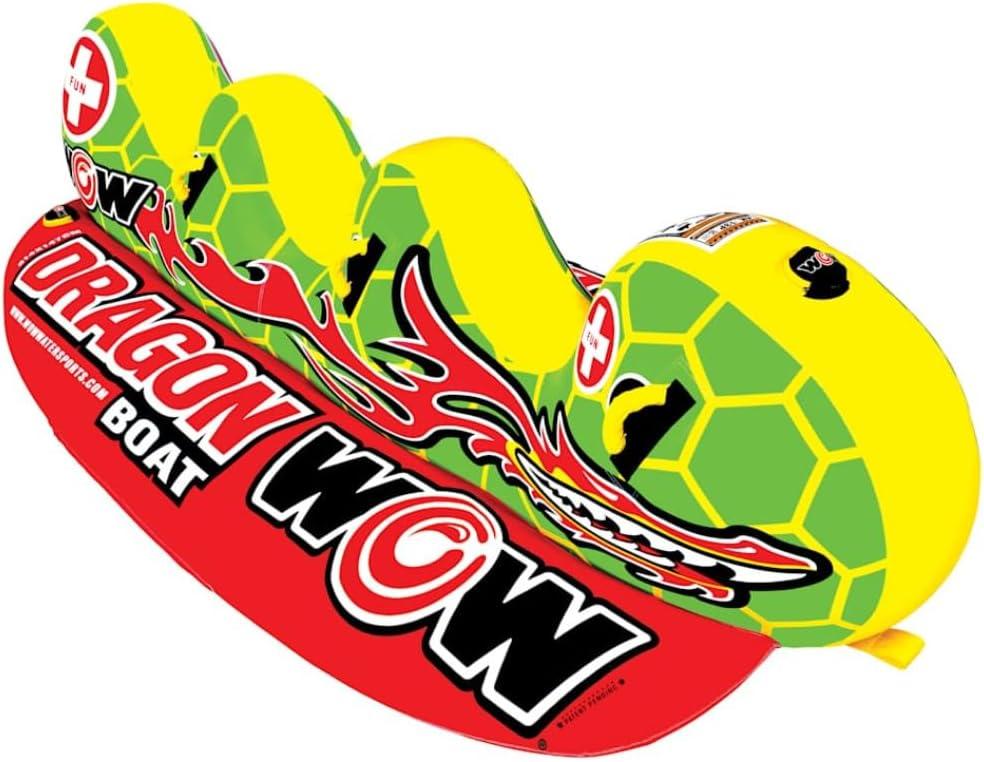 WOW Sports - Dragon Inflatable Cockpit Tube - Towable Boating Accessory for Kids & Adults - Holds up to 3 Riders