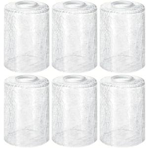 GO&SO 5 Pack Crack Finish Cylinder Glass Lamp Shade, 5.5" Height, 3.94" Diameter, 1.65" Fitter, Clear Lamp Shades Replacement for Industrial Pendant Light/Bathroom Vanity Lamp/Wall Sconce/Chandelier