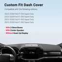 Pigenius Dash Cover for Ford F-250 F-350 F-450 F-550 2023-2026, Custom Fit Non Slip Dashboard Mat for Models Without HUD with Center Speaker with 2 Glove Boxes, Polyester Dashboard Cover Black
