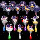 28 Pcs Valentine's Day Cards with Finger Lights, Valentine's Day Gifts for Kids, Space Themed Astronaut Party Favors Light Up Toys Bulk Classroom School Exchange