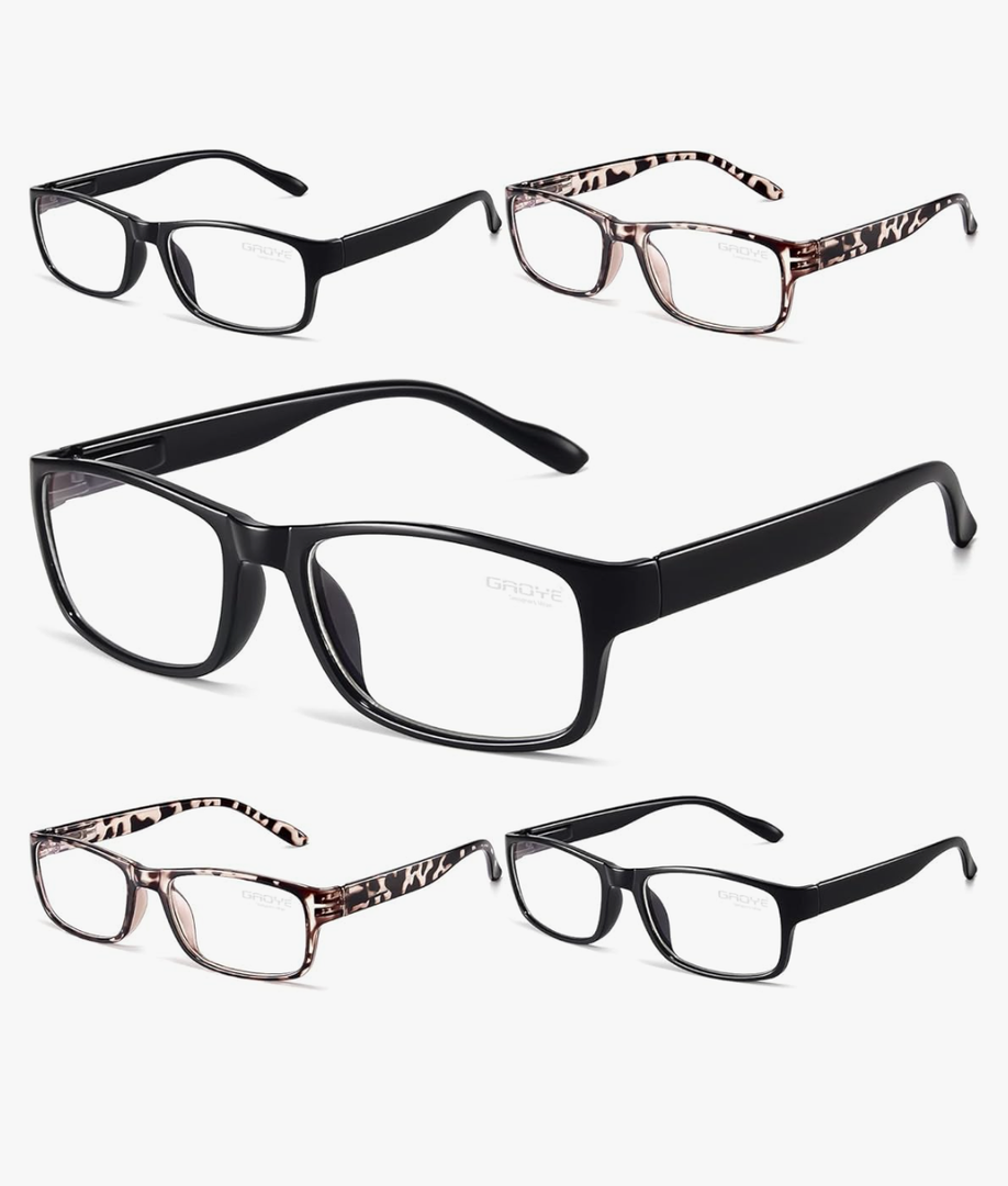 Gaoye Professional Reading Glasses for All Day - Computer Readers with Blue Light Protection - Value Pack 6 pcs, +1.75