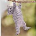 Aimeryup Cat Hang in There - Funny Motivational Cat Wall Art Canvas Bedroom Painting Home Decor Pictures Artworks Posters UnFramed-1,16x24inch(40x60cm)