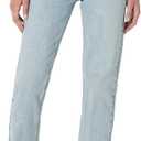Amazon Essentials Women's High-Waisted Tummy Control Straight Leg Jeans (0, Iced Light Wash)