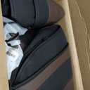 HChengkikz Car Seat Cover,Horizontal Stripes Faux Leather Automotive Seat Covers,Waterproof Universal Car Seat Covers Protectors for Sedan SUV Pick-up Truck(Style2,5 PCS Full Set,Black+Brown)