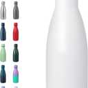 Volhoply 12oz Small Water Bottle Stainless Steel, BPA Free Insulated Water Bottles, Double Wall Cola Shape Flask, Keeps Cold 24 Hours and Hot 12 Hours for Kids Handbag (White)