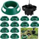 Weysat 10 Pack Sprinkler Protector Donut with Sod Cutter Drill Attachment Prevent Grass Overgrowth and Blocking - Dark Green