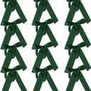 Gandeer 12 Pcs Christmas Napkin Rings Bow Velvet Napkin Holders Buckle for Wine Bottles Xmas Candlestick Holiday Birthday Party Anniversary Dinner Wedding Dining Table Decoration(Dark Green)
