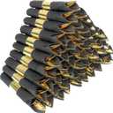 100 Pack Pre Rolled Gold Plastic Silverware Set, Wrapped Plastic Cutlery Set with Napkin Include 100 Forks,100 Spoons,100 Knives and 100 Black Napkins for Party, Wedding, Christmas