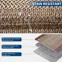 RUGSREAL Large Bedroom Rug 6x9 Machine Washable Area Rug Braided Print Boho Accent Carpet Throw Floor Cover Farmhouse Rustic Rug Geometric Bordered Braided Carpet for Living Room Home Office, Brown