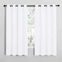 NICETOWN Draperies Curtains Panels, Blocking Out 50% Sunlight Window Treatment Curtains, Small Window Drapes for Bedroom (2 Panels, 55 by 68, White)