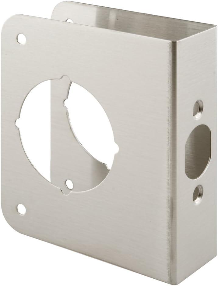 Prime-Line U 9589 Stainless Steel Lock and Door Reinforcement Plate for 1-3/8 In. Thick Doors, Stainless Steel Finish (Single Pack)
