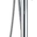 Freestanding Tub Filler Bathtub Faucet Chrome Single Handle Floor Mounted Faucets with Handheld Shower