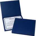 Plain Blue Certificate Folders - Pack of 10, Linen Cover 80 lb. Stock, Folded, Die-Cut Corners, for Office, Business Awards, Graduation, School Diploma Holder, 9-1/2" x 12