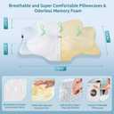 DONAMA Cervical Pillow for Neck and Shoulder Pain Relief, Cooling Contour Memory Foam Pillow, Dual-Height Ergonomic Neck Support Pillow for Side Back Stomach Sleepers with Removable Pillowcase, Queen Size