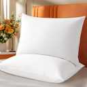 Shilucheng Goose Down Pillows Queen Size Set of 2, Side Sleeper Pillow for Sleeping Neck Pain Relief,100% Cotton Shell Hotel Quality PillowsWhite,20" x 30"