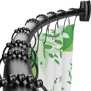 Curved Shower Curtain Rod 43-72 Inches Adjustable, Aluminum Shower Rod Rustproof, Round shower curtain rod, Curved Shower Rods for Bathroom, Bathtub, Stall, Black