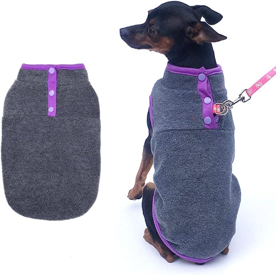 Dog Fleece Sweater, Soft Dog Vest Apparel Sleeveless Puppy Winter Cold Weather Clothes Doggie Jacket Pullover for Small Medium Dog and Cat(Grey,M)