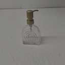 Glass Soap Dispenser for Kitchen and Bathroom Contertop Wash Hand Liquid, Dish Detergent, Farmhouse Style Shampoo Lotion Pump (1, Clear Glass with Champagne, 4" x 2"x 6-5/8")