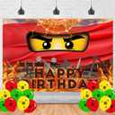 Ninja Birthday Party Decorations Ninja Warrior Banner Anime Theme Party Decorations for Boys Indoor Outdoor Birthday Party Supplies Backdrop 5 * 3FT)