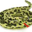 HWD 3.6 ft Long Soft Snake Dolls, Cute Stuffed Animals Plush Pranks Spoof Stuff Toys, Gifts for Kids, Children, Birthday, Halloween, Christmas, Home Decoration (Green)