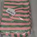 Toiletry Bag for Women Travel Water-resistant Cosmetic Bag Fashion Stripes Makeup Bag with Hanging Hook Preppy for Store Toiletries Cosmetic Accessories Medium Green