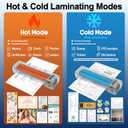 13 Inch Laminator Machine with 30 Laminating Sheets, A3 11-in-1 Hot & Cold Thermal Laminator for Teachers, 60S Fast Warm-Up, 450mm/min, Never-Jam Design Laminate for Home, Office, School -White