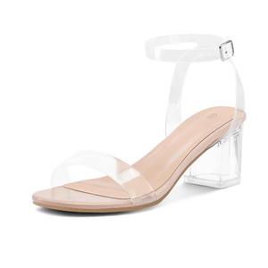 Mysoft Women's Chunky Low Heels Open Toe Block Heeled Dress Ankle Strap Pump Wedding Sandals, Size: 7