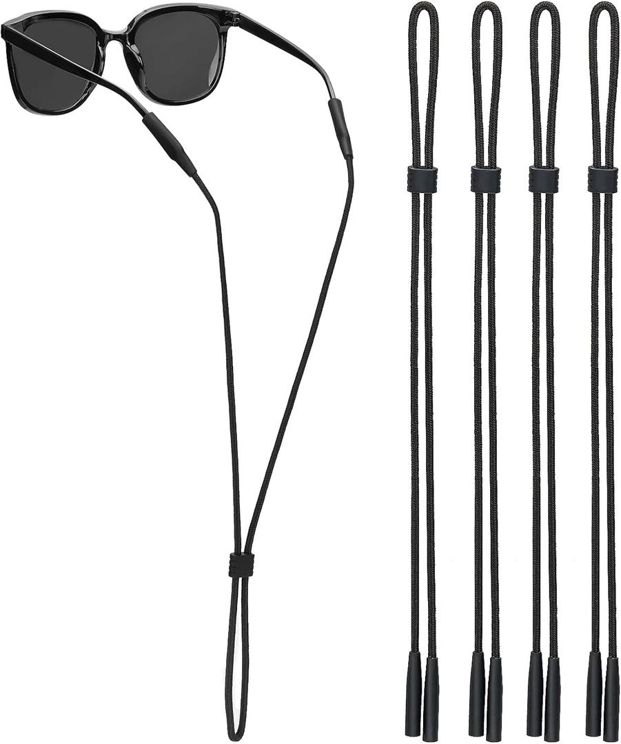GOSALISU Glasses Strap, Black Sunglasses Strap for Men Women, Ultra-light Eye Glasses Holders Around Neck