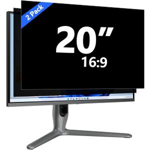 [2-Pack] 20 Inch Computer Privacy Screen for 16:9 Monitor, Removable Anti Glare Blue Light Filter & Anti-Scratch Protector Film - Eye Protection Privacy Shield for Desktop Monitors